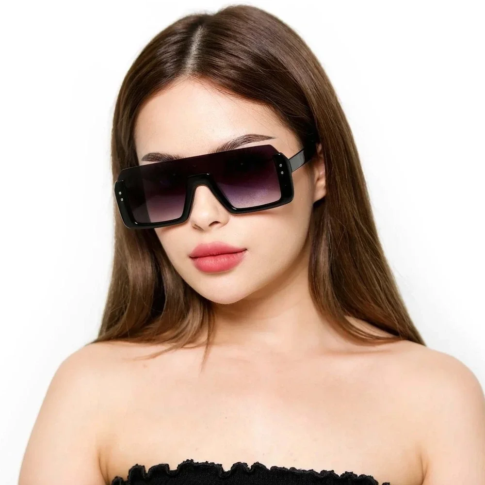 Oversized Shield Sunglasses Women Fashion Trendy Designer Sun Glasses Lentes New